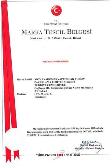 Antalya Homes is a registered trade mark.